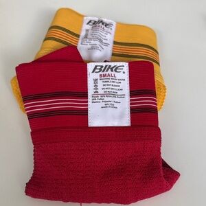 Bike Men's Red and Yellow Athletic Socks